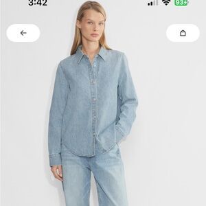 Aritzia Denim Forum The Fitted Denim Blouse